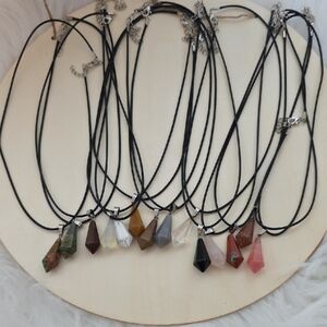 Crystal Pendant Necklace Set